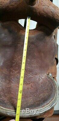 15 Corriente Barrel Saddle Western Horse Tack Strip Down Leather Tooled Rough
