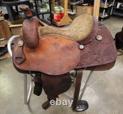 15 Corriente Roping Saddle Brown Leather Lined, Western Tack (6RAL26EB)