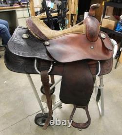 15 Corriente Roping Saddle Brown Leather Lined, Western Tack (6RAL26EB)