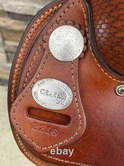 15 Crates Roundskirt Barrel Saddle- Deep Seat, Western, Basket Weave
