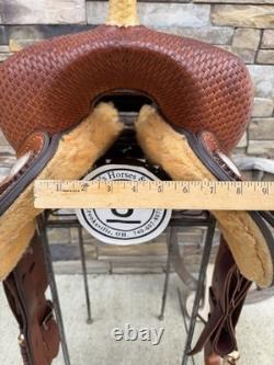 15 Crates Roundskirt Barrel Saddle- Deep Seat, Western, Basket Weave