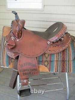 15'' Diamond Cross Western Barrel Saddle Fqh Bars Studded & Bling