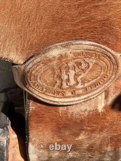 15 Double JJ Silver Conchos Show Saddle, Rodeo, Cowboy Western, Cheyenne Wyo PU