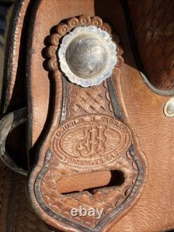 15 Double JJ Silver Conchos Show Saddle, Rodeo, Cowboy Western, Cheyenne Wyo PU