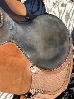 15 Double JJ Silver Conchos Show Saddle, Rodeo, Cowboy Western, Cheyenne Wyo PU