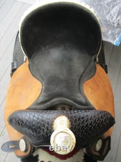 15'' FQH BARS #9551 Blue Ridge Black Leather western Barrel saddle USA