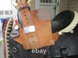 15'' FQH BARS #9551 Blue Ridge Black Leather western Barrel saddle USA