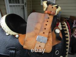 15'' FQH BARS #9551 Blue Ridge Black Leather western Barrel saddle USA