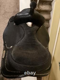 15 FQHB BLACK and Silver Western Saddle Lightweight, Show Saddle NO STIRRUPS