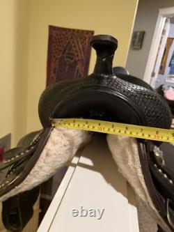 15 FQHB BLACK and Silver Western Saddle Lightweight, Show Saddle NO STIRRUPS