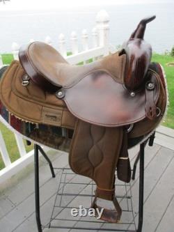 15'' FULL QH big horn #250 Brown leather & cordura western Barrel/trail saddle