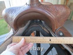 15'' Fqh Bar Texas-west #6 Western Floral Tooled Trail Saddle 21.4lbs USA