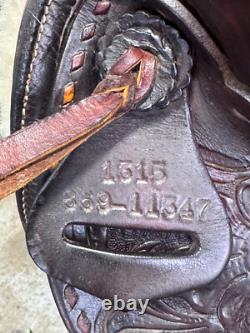 15 HEREFORD TEX TAN Western RANCH / Trail Horse Saddle Top Quality