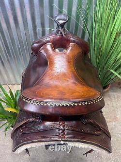 15 HEREFORD TEX TAN Western RANCH / Trail Horse Saddle Top Quality