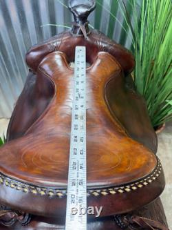 15 HEREFORD TEX TAN Western RANCH / Trail Horse Saddle Top Quality