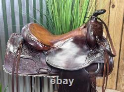 15 HEREFORD TEX TAN Western RANCH / Trail Horse Saddle Top Quality