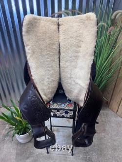 15 HEREFORD TEX TAN Western RANCH / Trail Horse Saddle Top Quality