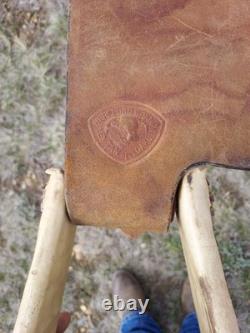 15 HEREFORD Textan Western Leather Tooled Saddle With Padded Seat