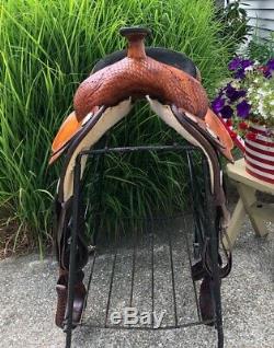 15 Hereford Tex Tan FLEX TREE Western Trail Saddle