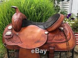 15 Hereford Tex Tan FLEX TREE Western Trail Saddle