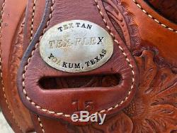 15 Hereford Tex Tan FLEX TREE Western Trail Saddle