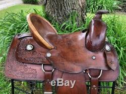 15 High Back Slick Seat Western Ranch Horse / Cowboy Saddle
