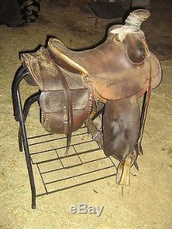 15 Inch Roughout Ranch Saddle With Saddle Bags