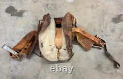 15 In. Used Western Saddle Dark Brown Barrel Leather 1400 Free Shipping