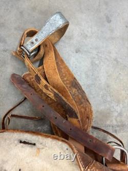 15 In. Used Western Saddle Dark Brown Barrel Leather 1400 Free Shipping