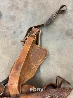 15 In. Used Western Saddle Dark Brown Barrel Leather 1400 Free Shipping