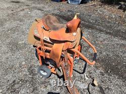15 Inch Complete Western Show Saddle Withbreast Collar & Spurs