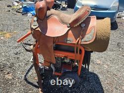 15 Inch Complete Western Show Saddle Withbreast Collar & Spurs