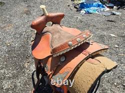 15 Inch Complete Western Show Saddle Withbreast Collar & Spurs