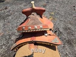 15 Inch Complete Western Show Saddle Withbreast Collar & Spurs