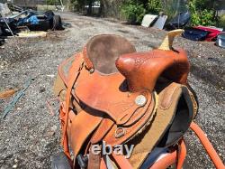 15 Inch Complete Western Show Saddle Withbreast Collar & Spurs
