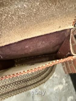 15 Inch Vintage Buckstiched Saddle With Leather Tooled Saddle Bags