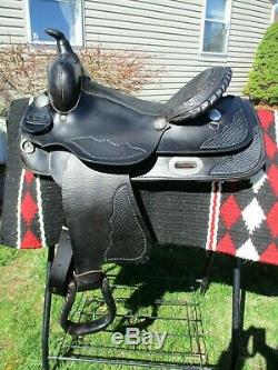15'' LAMB western barrel/Trail saddle Black Leather QHB MADE IN THE USA