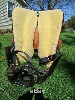 15'' LAMB western barrel/Trail saddle Black Leather QHB MADE IN THE USA