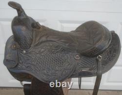 15 LSS Saddlery TOOLED Leather Trail Pleasure SADDLELIGHT 20# MADE USASQHB