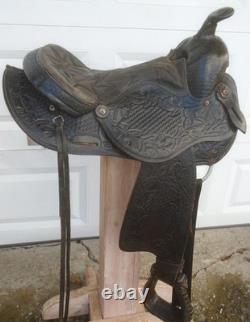15 LSS Saddlery TOOLED Leather Trail Pleasure SADDLELIGHT 20# MADE USASQHB