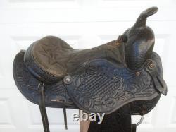 15 LSS Saddlery TOOLED Leather Trail Pleasure SADDLELIGHT 20# MADE USASQHB