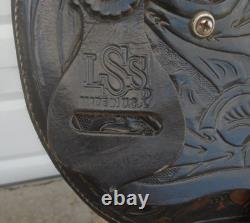 15 LSS Saddlery TOOLED Leather Trail Pleasure SADDLELIGHT 20# MADE USASQHB
