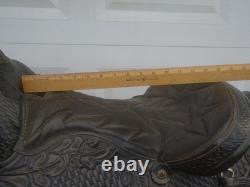 15 LSS Saddlery TOOLED Leather Trail Pleasure SADDLELIGHT 20# MADE USASQHB