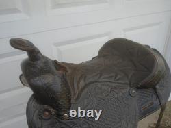 15 LSS Saddlery TOOLED Leather Trail Pleasure SADDLELIGHT 20# MADE USASQHB