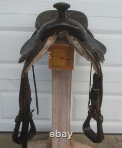 15 LSS Saddlery TOOLED Leather Trail Pleasure SADDLELIGHT 20# MADE USASQHB