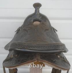 15 LSS Saddlery TOOLED Leather Trail Pleasure SADDLELIGHT 20# MADE USASQHB