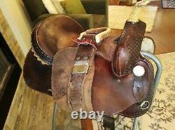 15 Lamb Barrel Saddle Custom Saddlery #300 Western Riding Tooled Leather NICE