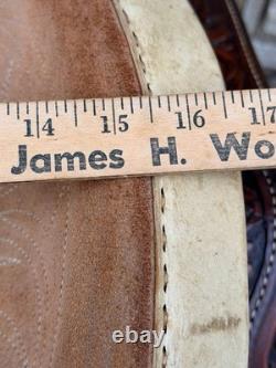 15 Longhorn Barrel Saddle- Deep Seat, Western, Floral, Quality, Semi-Bars