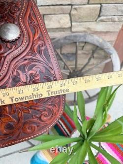 15 Longhorn Barrel Saddle- Deep Seat, Western, Floral, Quality, Semi-Bars