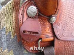 15'' No Name Western Trail /show Saddle Fqh Bars Basketweave Leather